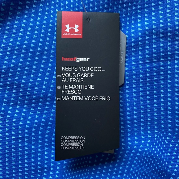 NWT Under Armour shorty compression shorts, size L, blue - Picture 3 of 6